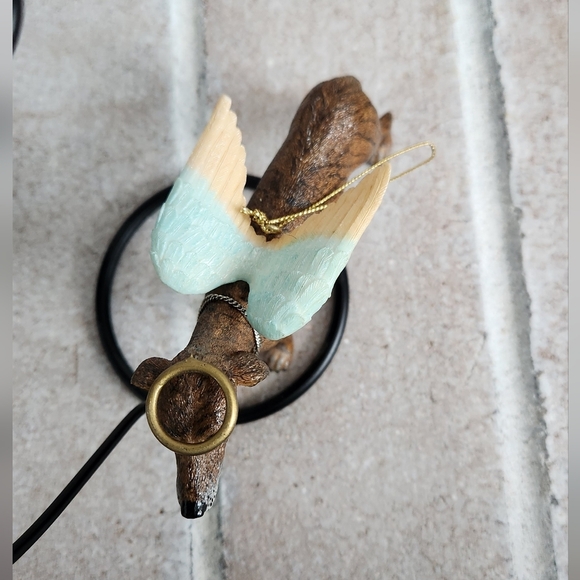 Greyhound/Whippet Angel with Halo Hanging Ornament with stand - Picture 5 of 15